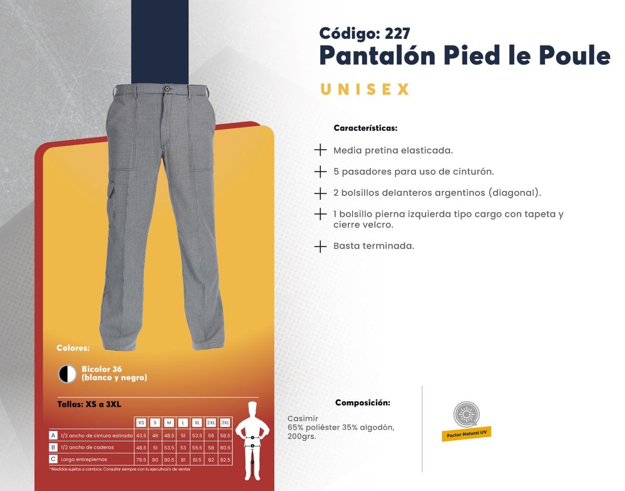 Ficha técnica de Pantalón Pied le Poule
