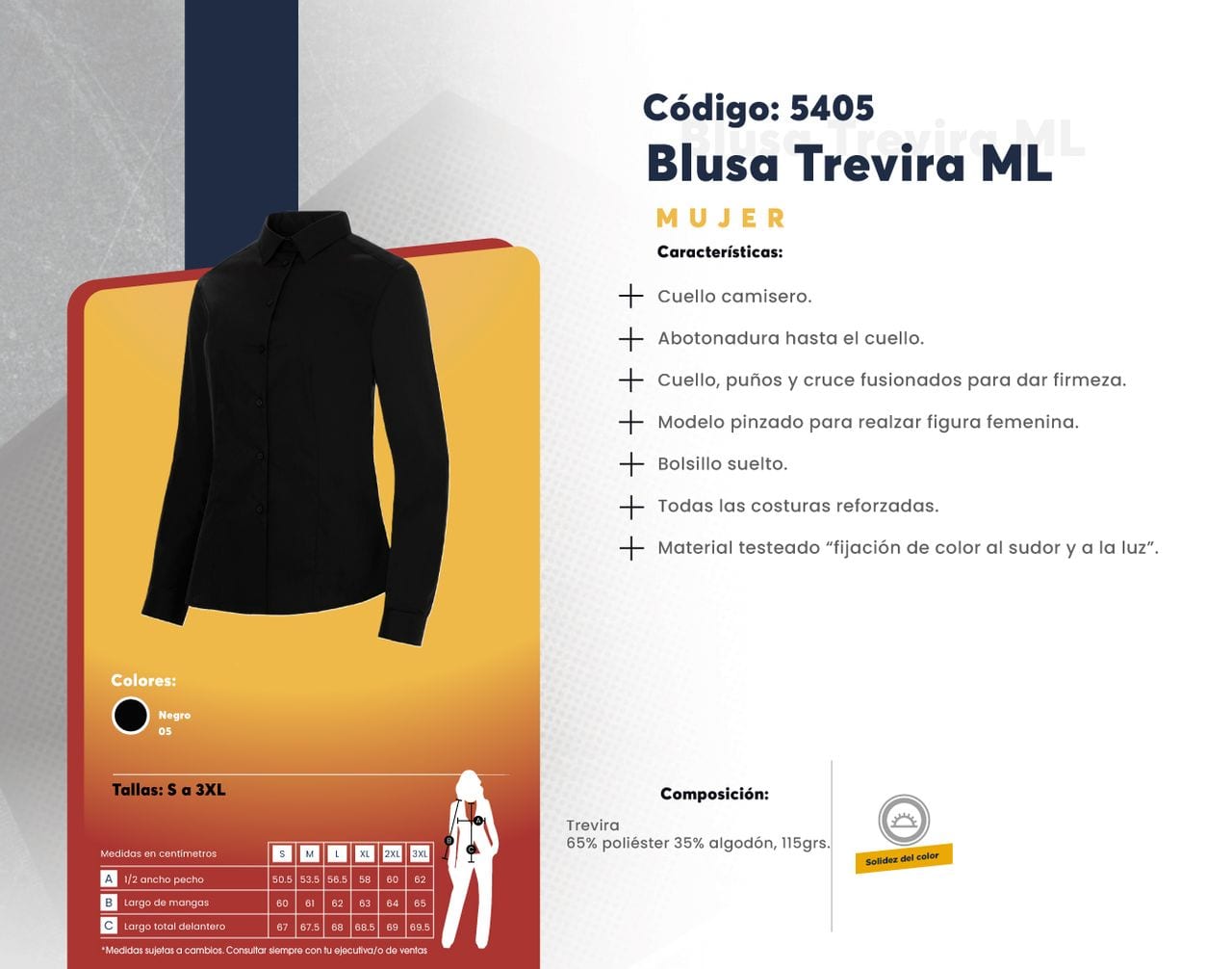 Ficha técnica de Blusa Trevira ML