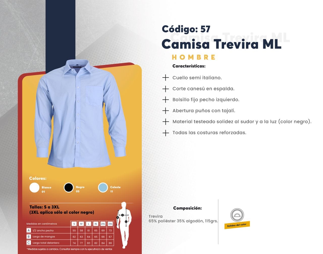 Ficha técnica de Camisa Trevira ML