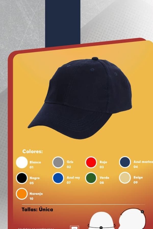 Jockey unisex de denim 100% algodón con visera reforzada y ajuste posterior con presilla metálica.