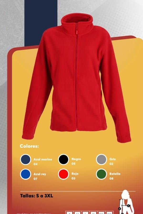 Chaqueta micropolar básica de manga larga para mujer, con corte princesa y cuello alto.