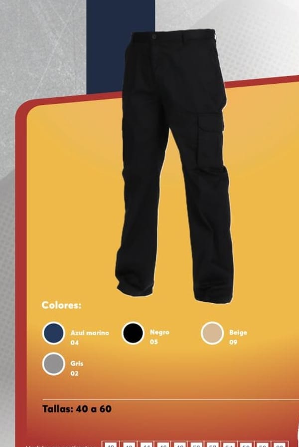 Pantalón cargo para hombre con bolsillos laterales amplios y tela antimanchas resistente.