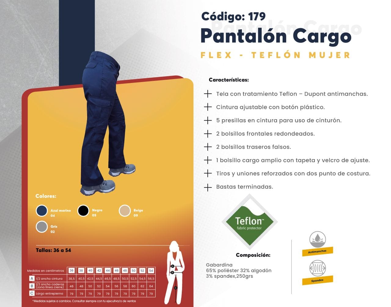 Ficha técnica de Pantalón Cargo