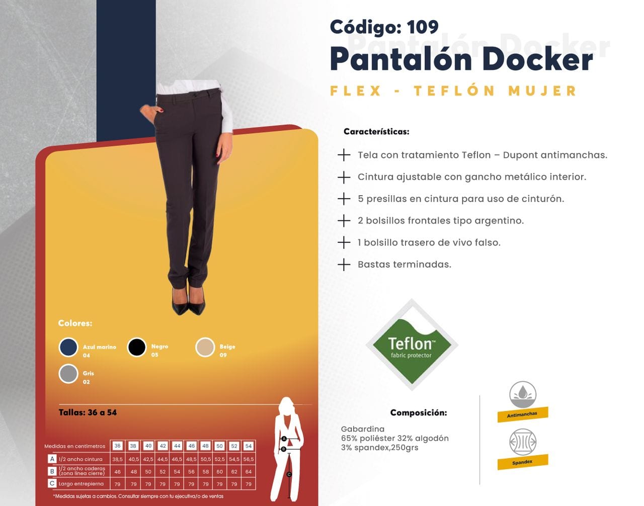 Ficha técnica de Pantalón Docker