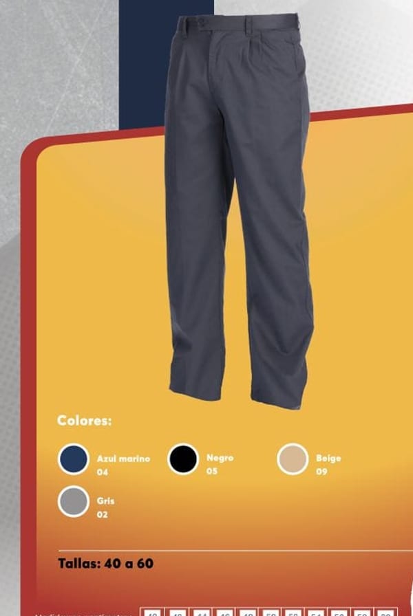 Pantalón docker de vestir para hombre, en gabardina con protección solar UV.