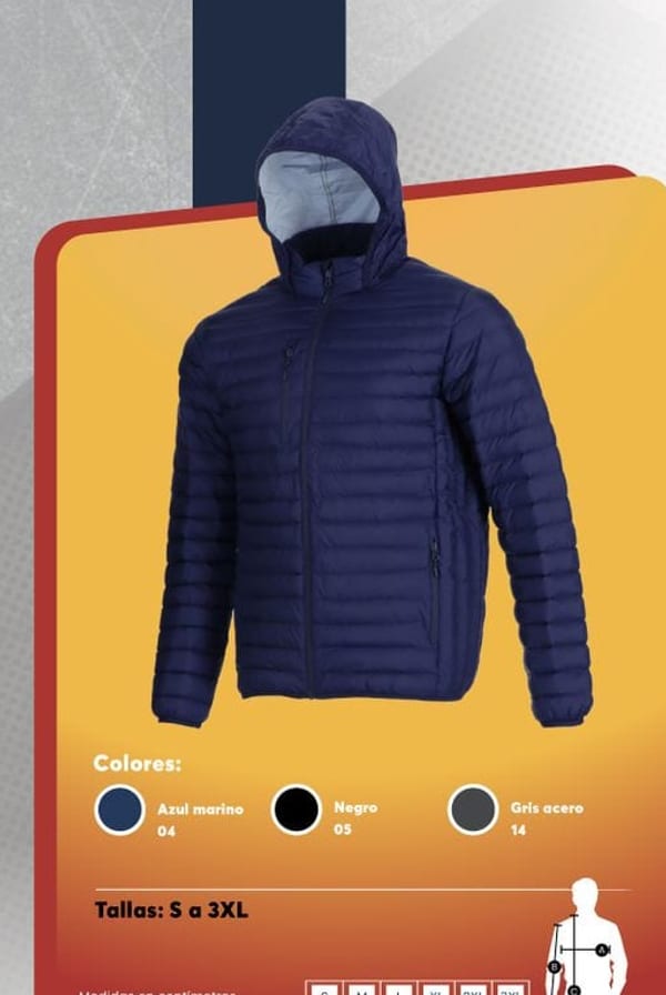 Parka de pluma liviana para hombre, térmica y repelente al agua, con capucha fija y bolsillo de pecho.