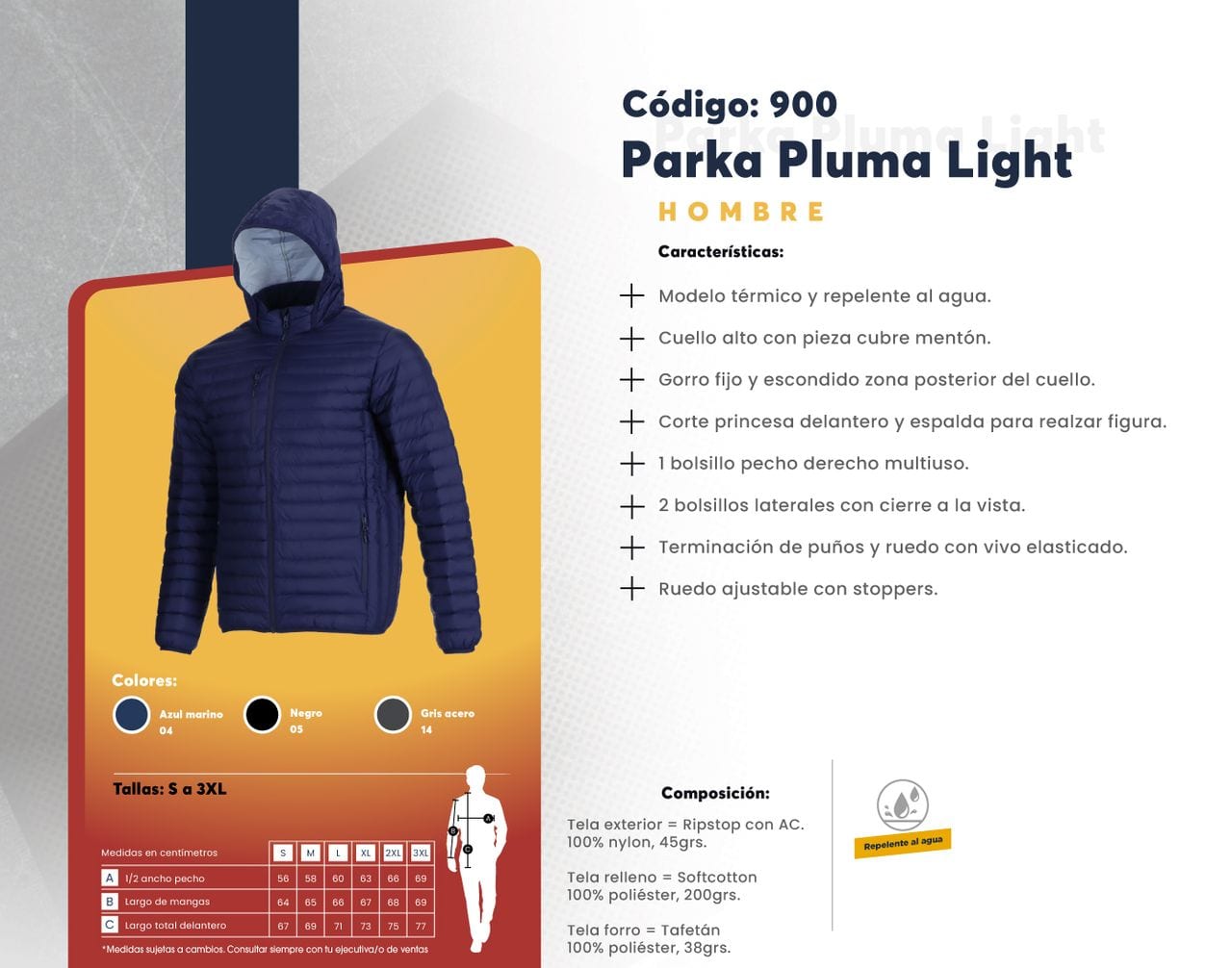 Ficha técnica de Parka Pluma Light