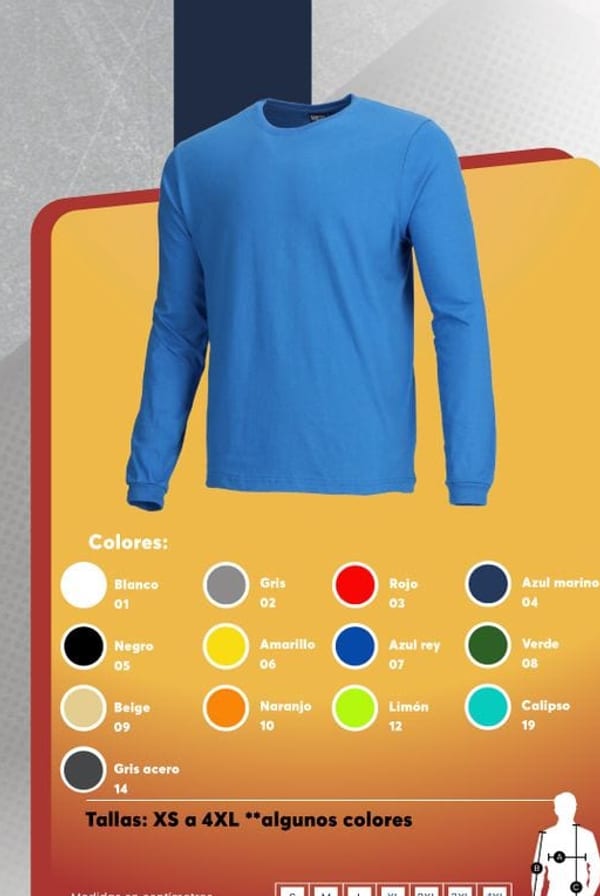 Polera polo unisex de manga larga, disponible en una amplia gama de colores.