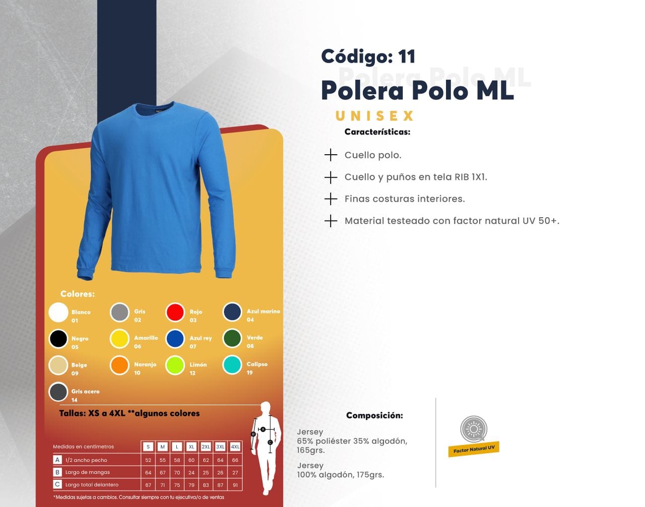 Ficha técnica de Polera Polo ML