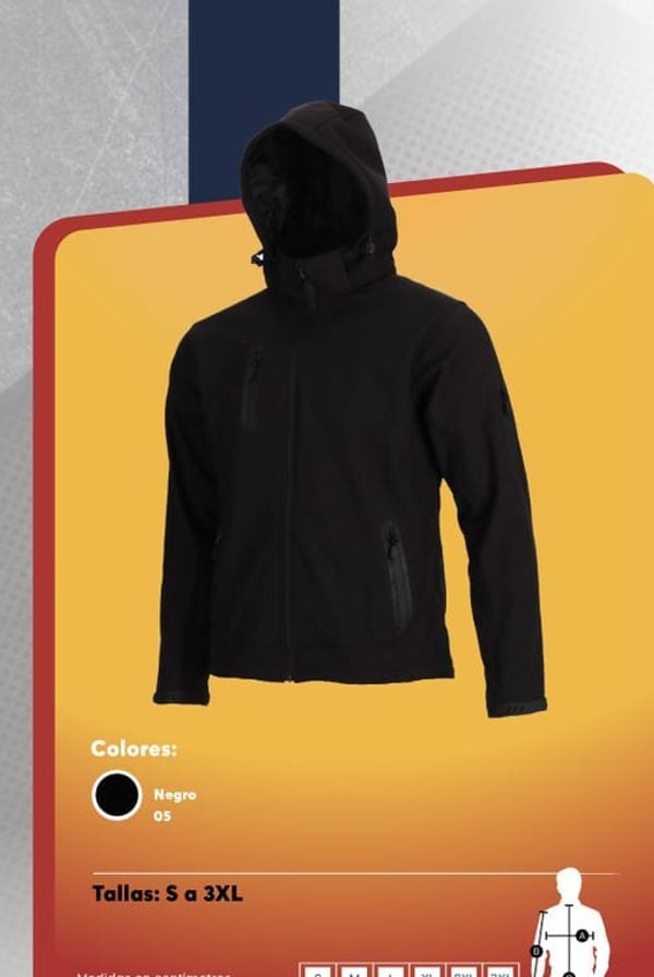 Chaqueta softshell entallada para hombre, impermeable y transpirable, con capucha desmontable y bolsillos con cierre.