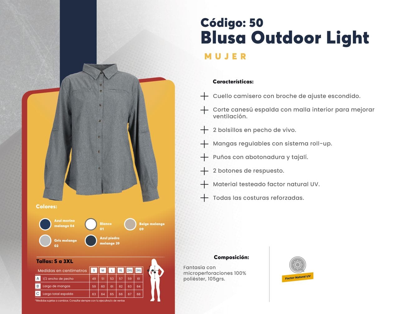 Ficha técnica de Blusa Outdoor Light