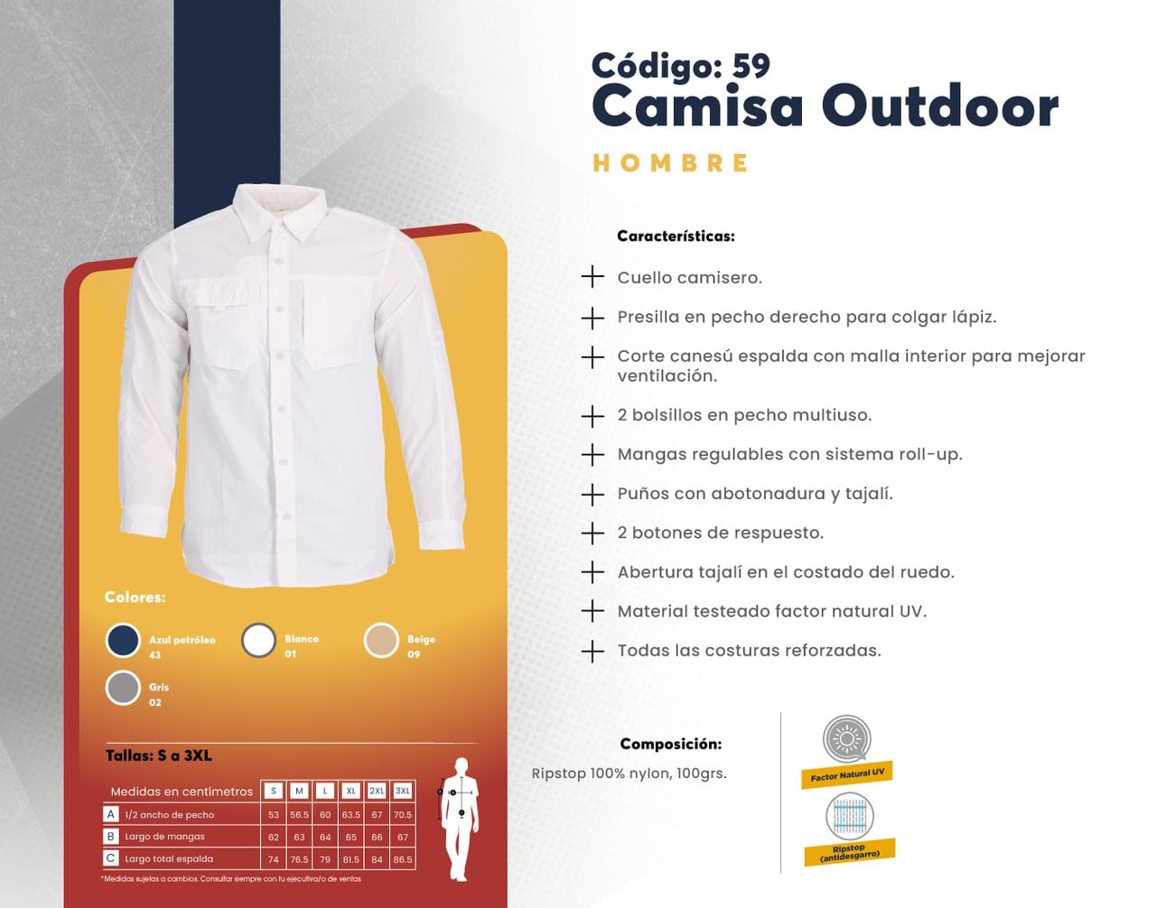 Ficha técnica de Camisa Outdoor
