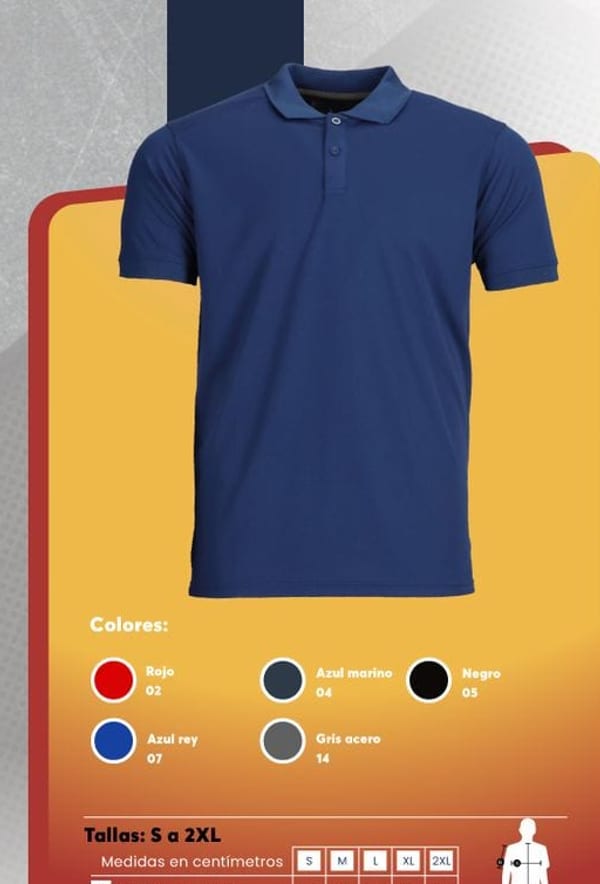 Polera polo de manga corta para hombre en piqué de secado rápido, con cuello y puños rib.
