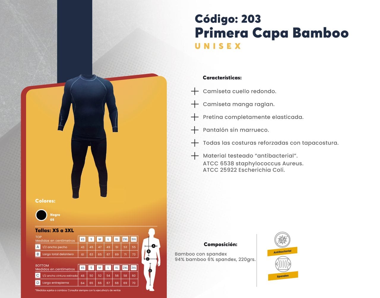 Ficha técnica de Primera Capa Bamboo