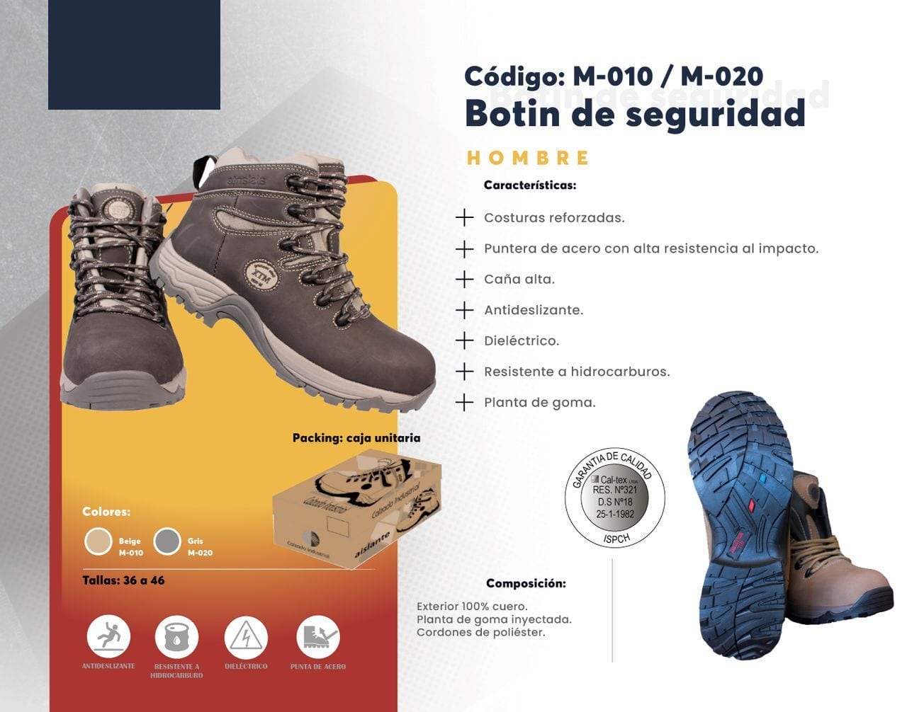 Ficha técnica de Botin de seguridad