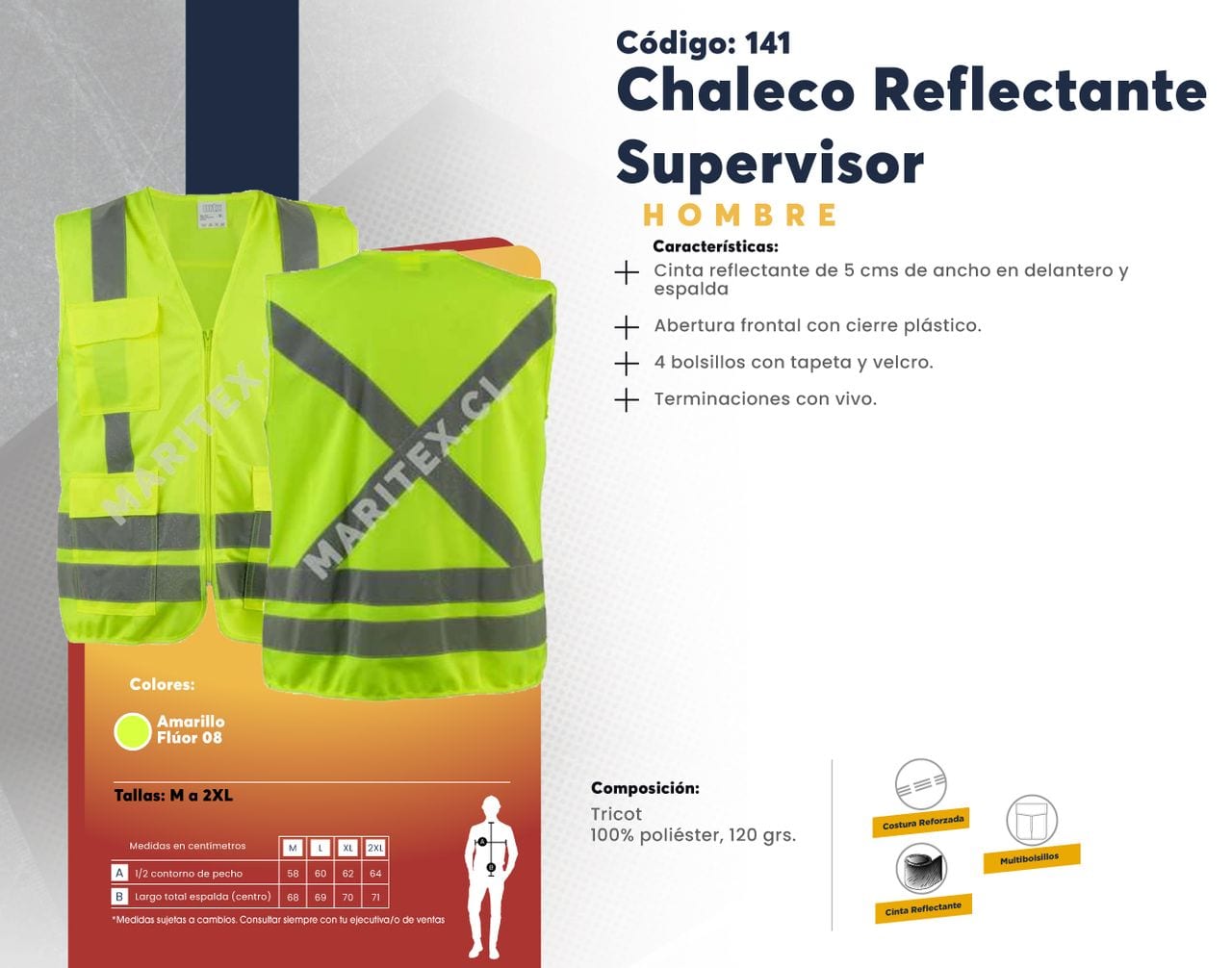 Ficha técnica de Chaleco Reflectante Supervisor