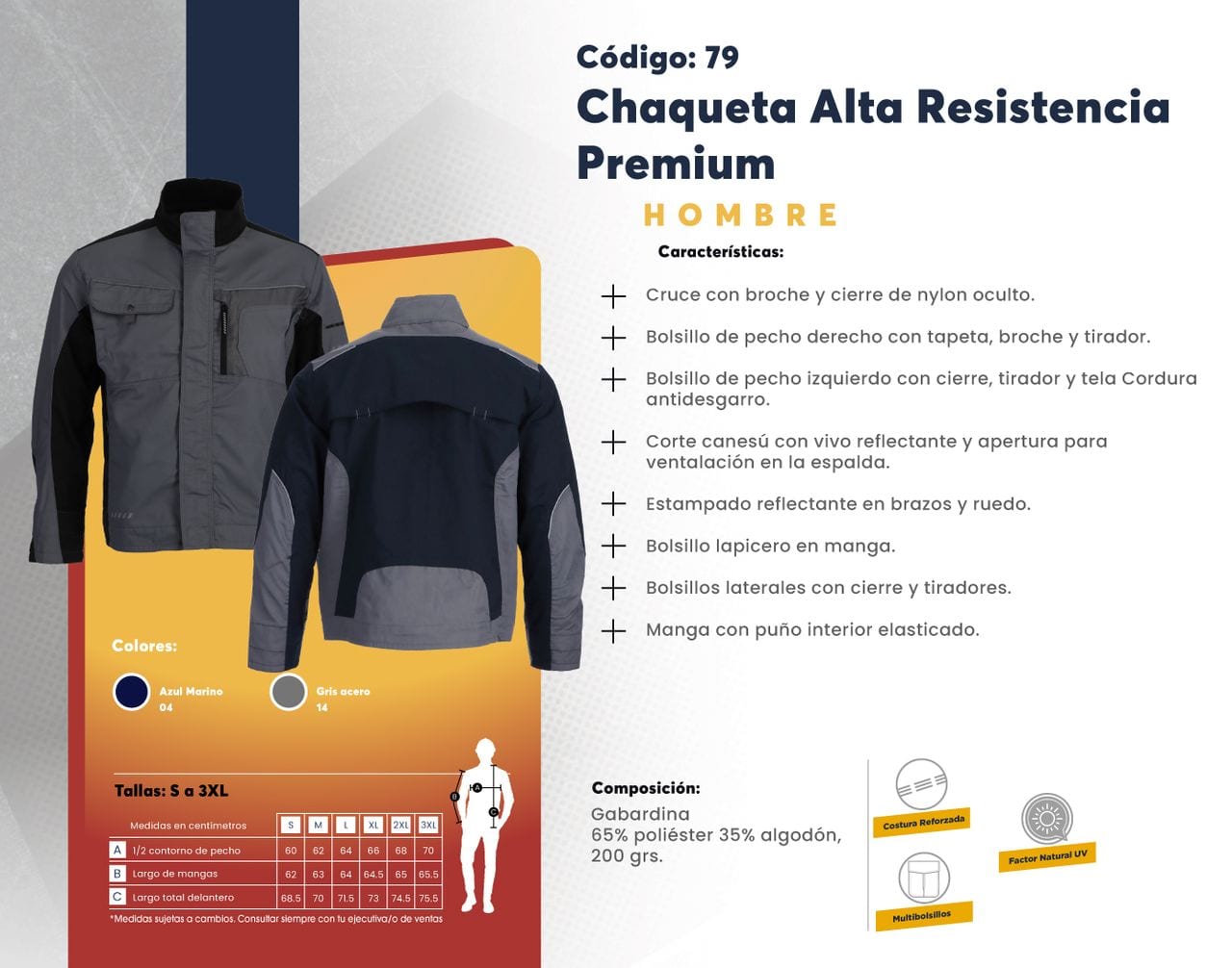 Ficha técnica de Chaqueta Alta Resistencia Premium