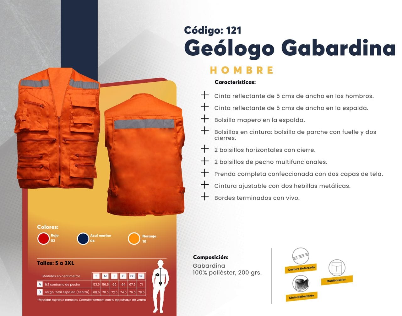 Ficha técnica de Geólogo Gabardina