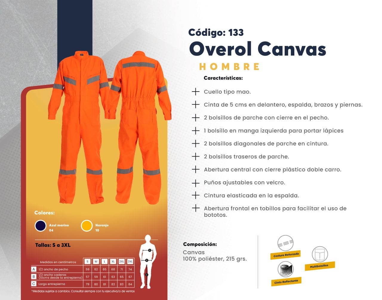 Ficha técnica de Overol Canvas