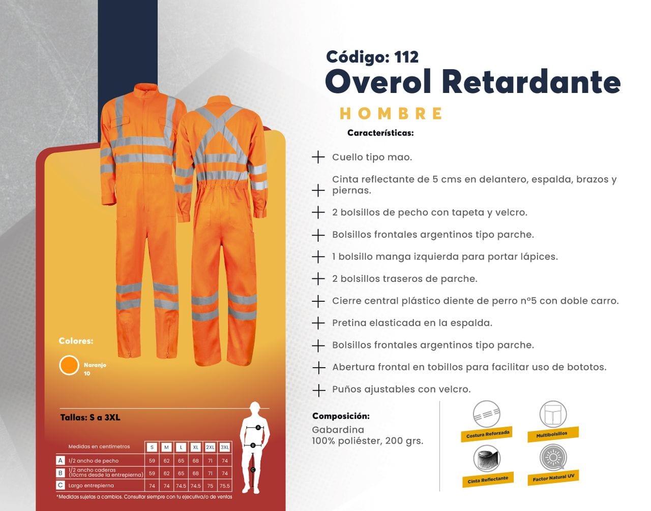 Ficha técnica de Overol Retardante