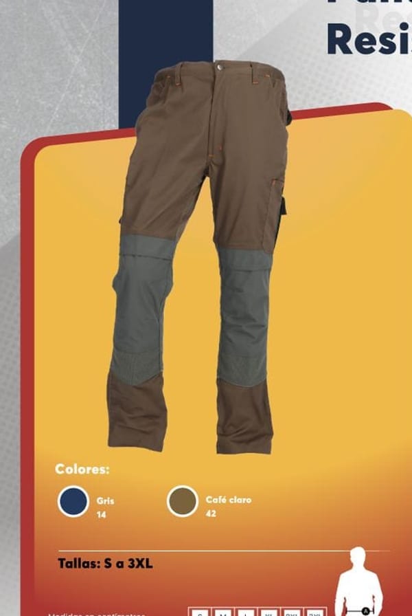Pantalón cargo elasticado de trabajo para hombre, con bolsillos multiuso y refuerzos antidesgarro en rodillas.