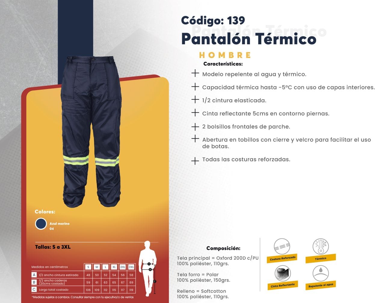 Ficha técnica de Pantalón Térmico