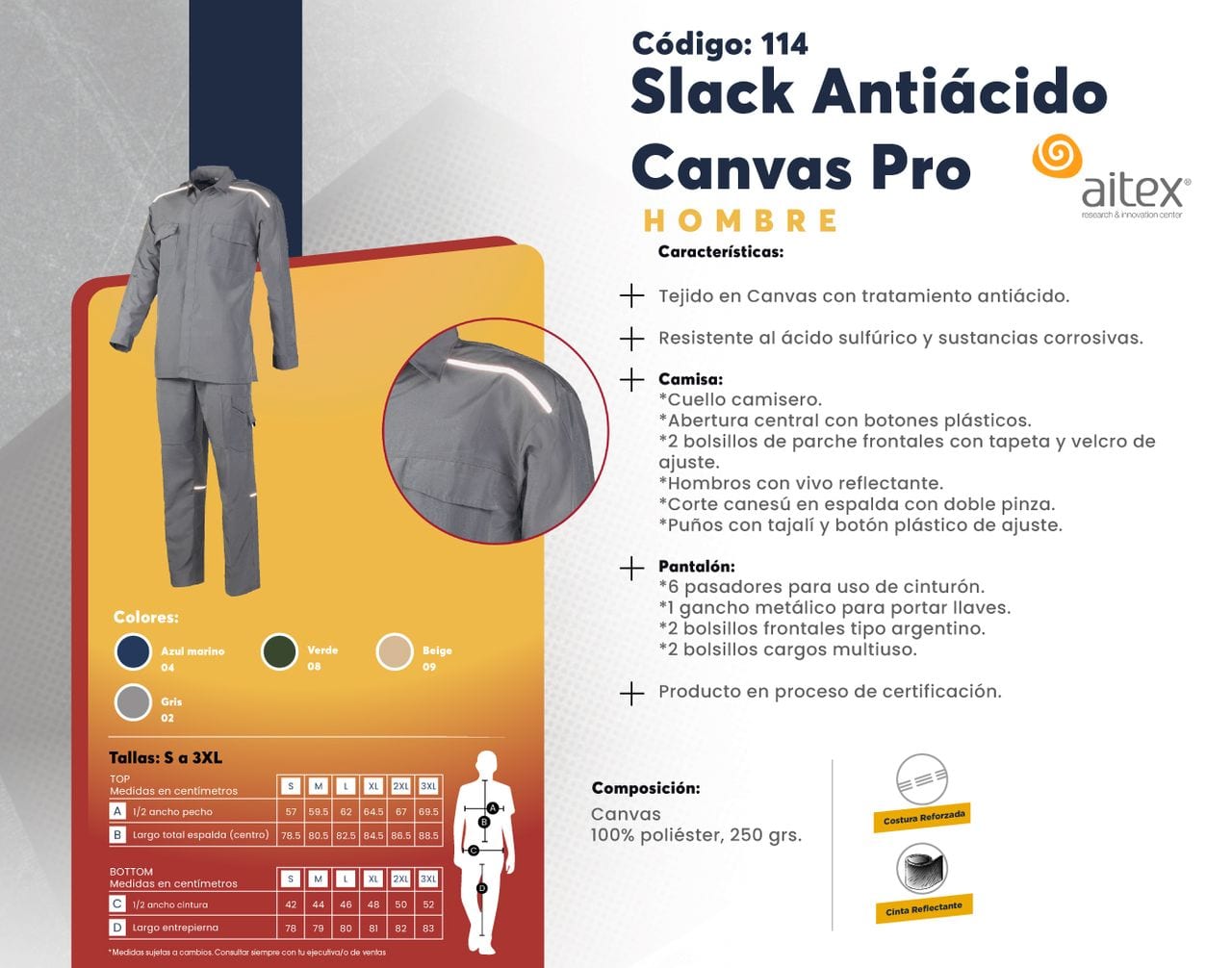 Ficha técnica de Slack Antiácido Canvas Pro
